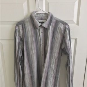 Calvin Klein gray button down shirt